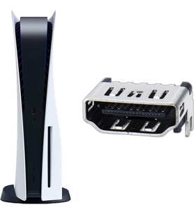 Playstation 5 Hdmi Port Tamiri Yedek Parça PS5 Dijital ve Disk Versiyon Tüm Modeller Uyumlu (Beyaz)