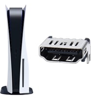Playstation 5 Hdmi Port Tamiri Yedek Parça PS5 Dijital ve Disk Versiyon Tüm Modeller Uyumlu (Beyaz)