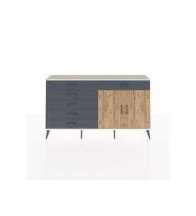 Arges Konsol Tek Raflı 6 Çekmeceli 2 Kapaklı 176x30x99 Aytaşı-Çam/Antrasit