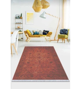 Kiremit Modern Dokuma Pamuk Taban Kaymaz Kilim KLM044