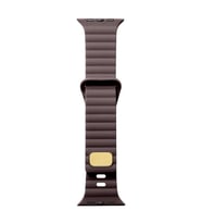 Apple Watch 44mm Uyumlu Kordon Silikon Soft Yüzey Metal Tokalı KRD-73 Kayış (Kahverengi)