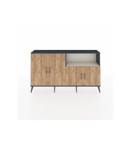 Arges Konsol 6 Raflı 4 Kapaklı 176x30x99 Antrasit-Çam/Aytaşı