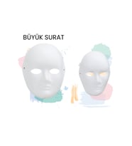 Puti Boyanabilir Karton Maske Büyük Surat