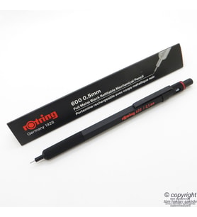 Rotring 600 Mekanik Kurşun Kalem, Siyah 0.5 mm  İsme Özel Kalem (Siyah-Gri)
