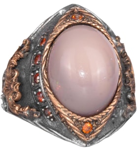 925 Ayar Gümüş Yüzük - Gerçek Oval Opal Taşı ile Tasarlanmış Şık Takı Parçası
