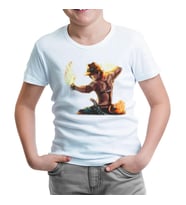 One Piece - Flame Beyaz Çocuk Tshirt