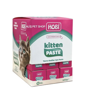 Hobi Kitten Paste Yavru Kediler İçin Multivitamin Pastası 100gr x 12 Adet (Çok Renkli)