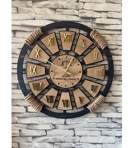 Siyah Ahşap Meslek Özel Duvar Saati 50 cm