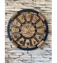 Siyah Ahşap Meslek Özel Duvar Saati 50 cm