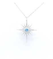 Opal Taşlı Kutup Yıldızı Gümüş Kolye