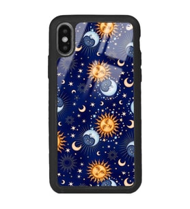 iPhone Xs Ay Güneş Pijama Tasarımlı Glossy Telefon Kılıfı