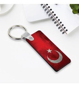 Türk Bayrağı Tasarımlı Dikey Anahtarlık