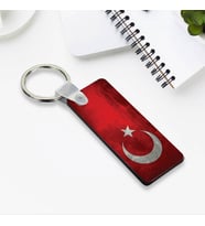 Türk Bayrağı Tasarımlı Dikey Anahtarlık