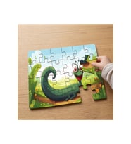 Sevimli Yeşil Yılan Tasarımlı 24 Parça Ahşap Çocuk Puzzle MPK0431