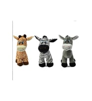 Peluş Oyuncak Sevimli Zebra-zürafa-eşşek 30 Cm 3 Adet (Karışık)