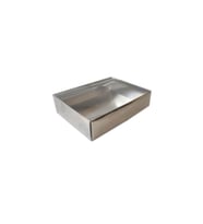 Asetat Kapaklı Karton Kutu 9x12x3 CM (25 Adet)  Gümüş