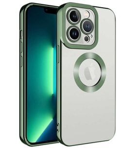 Apple iPhone 11 Pro Max Köşeleri Renkli Şeffaf Kamera Korumalı Silikon Luxury Kapak (Yeşil)