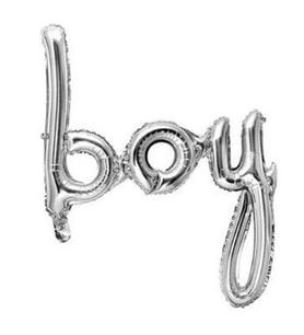 Boy Yazılı Gümüş Folyo Balon-