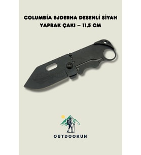 Columbia Ejderha Desenli Siyah Yaprak Çakı – 11,5 cm