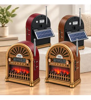 Northcity Solar Şarjlı Retro Bluetooth Radyo Hoparlör - AM/FM/SW, USB/Type-C