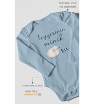 Teyzesinin Minik Kuzusu Baskılı Bebek Zıbını – Çıtçıtlı Body 8 Renk  %100 Pamuk Uzun Kol (Bebek Mavisi)