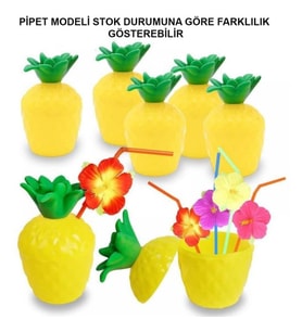 Periboia Ananas Pipetli Bardak (Turkuaz)