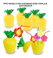 Periboia Ananas Pipetli Bardak (Turkuaz)