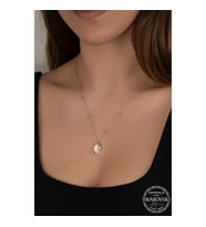 Swarovski Crystal Taşlı Rose Top Zincir Oval Gümüş Kadın Kolye