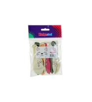 Balonevi Balon 4+1 Miss Cat Kedi Baskılı 12 İnç Karışık Renk Balon (8 Li Paket)