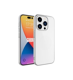 Apple iPhone 15 Pro Uyumlu Kılıf Sert PC Renkli Çerçeveli Zore Riksos Kapak (Gümüş)