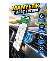 Alüminyum Manyetik Araç İçi Telefon Tutucu – 360° Döner Başlık ve Güçlü Mıknatıs