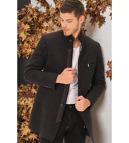 PLT8369 DEWBERRY PALTO-DESENLİ AÇIK SİYAH