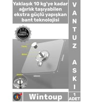 #Askı Şeffaf Kendinden Yapışkanlı Su Geçirmez Paslanmaz 10 kg Kapasiteli Ultra Güçlü Vantuzlu Askı