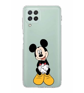 Samsung Galaxy A22  Kamera Korumalı  Kapak Mickey Mouse Tasarımlı  Şeffaf Kılıf