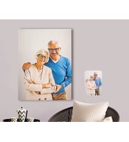 BK Gift Kişiye Özel Tam Boy Büyükanne ve Büyükbaba Karikatürlü Kanvas Tablo 70x100cm-1