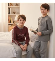 Genç Erkek Pamuklu 2 Adet 2'li Pijama Takımı AL001 V2, AL003 V1 BB2457
