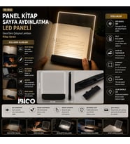 LIGHT PANEL KİTAP SAYFA AYDINLATMA LED PANELİ KİTAP OKUMA PİLLİ 15X17CM İ10-027 (5343)