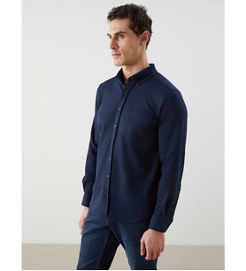 LCWAIKIKI Classic Lacivert Regular Fit Uzun Kollu Oxford Erkek Gömlek