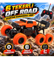 6 Tekerli Off Road Uzaktan Kumandalı Jeep Full Fonksiyonlu Güçlü Süspansiyonlu RC Araç