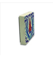 İznik Çini - Lale Baskılı Doğaltaş  Magnet(KD-034)Buzdolabı Süsü