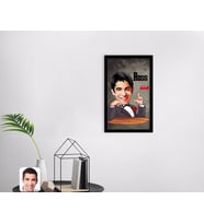 BK Gift Kişiye Özel Boss Karikatürlü Dekoratif Ahşap Siyah Çerçeveli Tablo-3