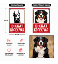 6 Adet Köpeğinizin Görseli ile Kişiselleştirilebilir Dikkat Köpek Var Sticker Levha, 16x24, 20x30 (A4), 30x42 (A3) Cm Boyut Seçeneklerinde Folyo Baskı Sticker,