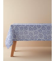 Carnival Floral Polyester Masa Örtüsü Mavi