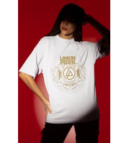 Tasarım Linkin Park Rock Metal Müzik Grubu Baskılı Unisex Oversize Tişört