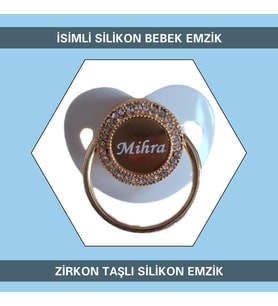 Sahi Aksesuar İsimli Zirkon Taşlı Silikon Erkek Bebek Emzik