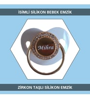 Sahi Aksesuar İsimli Zirkon Taşlı Silikon Erkek Bebek Emzik