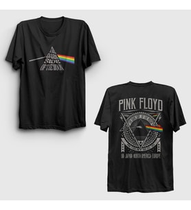 Presmono Unisex Siyah Tour V2 Pink Floyd Sırt Baskılı T-Shirt 518200tt