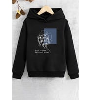 Çocuk Minimal line drawing Baskılı Sweatshirt (Siyah)