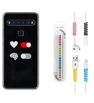 TCL 10L 10 Plus 10SE 20E 20SE 30SE L7 Kılıf Kablo Koruma Spiral Silikon Love Brain 1722