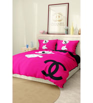 Marcalanya Çift Kişilik Nevresim Takımı Pamuklu Saten Kumaş 6 Parça 3D Dijital Baskı Duvet Cover Set Model.